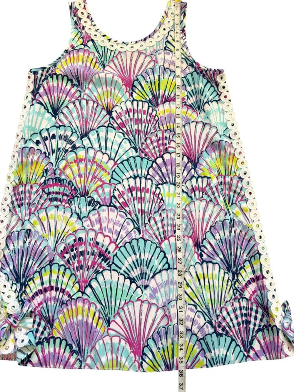 Lilly Pulitzer Womens Size 10 Sleeveless Dress Stella Serene Blue Shell Crochet - Picture 6 of 9
